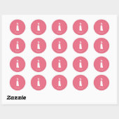 PINK Hand Drawing Couple Wedding STICKER (Blatt)