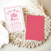 Pink Hand Drawn A New Chapter Begins Baby Shower Einladung