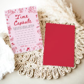 Pink Hand Drawn Baby Shower Time Capsule Game Einladung