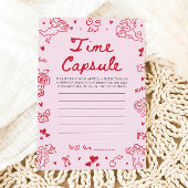 Pink Hand Drawn Baby Shower Time Capsule Game Einladung