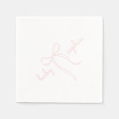 Pink Hand Drawn Bow Girl Babydusche Serviette (Vorderseite)