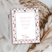 Pink Hand Drawn BOWling Bows Girl Birthday Party Dankeskarte