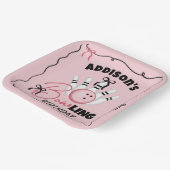 Pink Hand Drawn BOWling Bows Girl Birthday Party Pappteller (Gewinkelt)