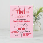 Pink Hand Drawn Cherry Martini Geburtstag Einladung (Stehend Vorderseite)