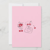 Pink Hand Drawn Cherry Martini Geburtstag Einladung (Rückseite)