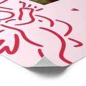 Pink Hand Drawn How Old Were Bride & Groom Sign Poster (Ecke)