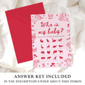 Pink Hand Drawn Valentine Who Is My Baby Game Einladung