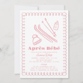 Pink Hand Gezeichnet Après Bébé Girl Babydusche Einladung (Vorderseite)