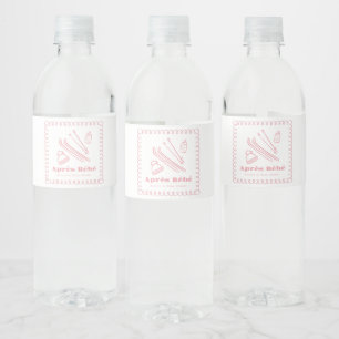 Pink Hand Gezeichnet Après Bébé Girl Babydusche Wasserflaschenetikett