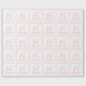 Pink Hand Gezeichnet Après Bébé Kinderdusche Geschenkpapier (Flach)