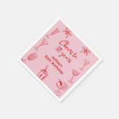 Pink Hand gezeichnet Funky Cocktail Geburtstag Nap Serviette (Ecke)