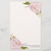 Pink Hand gezeichnete Wasserfarbenparonen - Geschi Briefpapier (Vorderseite)