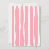 Pink Hand Written Pinstripes Whimsical Wedding Einladung (Rückseite)