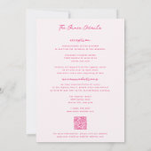 Pink-handgeschriebene Hochzeit Einladung (Rückseite)