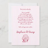 Pink handgezeichnete kritzelige Foto-Hochzeit Dankeskarte (Rückseite)