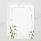 Pink Handgezogen Girl Panda mit Bow Birthday Einladung (Rückseite)