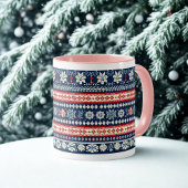 Pink Handle Ugly Christmas Sweater Snowflake Tasse
