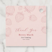 Pink Handraw Strawberry Birthday Geschenkanhänger (Rückseite)