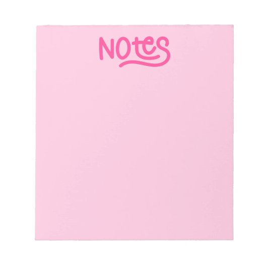 Pink Handwriting Typografie Notizblock (Vorderseite)