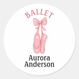 Pink Hanging Ballet Pointe Shoes mit Bow Runder Aufkleber