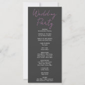 Pink Hanging Stars Smoke Gray Wedding Programm (Rückseite)