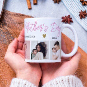 Pink Happy 1. Mütter Tag als Oma 5 Foto Kaffeetasse