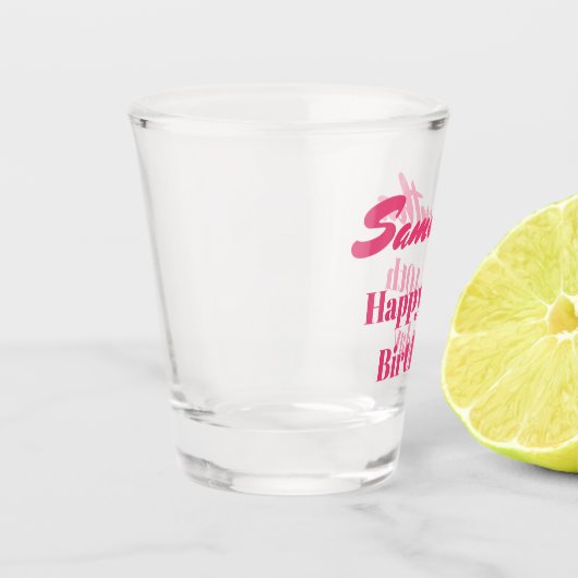 Pink Happy 40. Geburtstag Schnapsglas (Links)