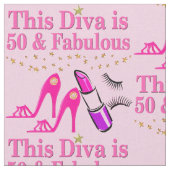 PINK HAPPY 50. FABULOUS DIVA FABRIC STOFF (Nahaufnahme)