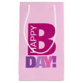 Pink Happy Bday Kleine Geschenktasche Kleine Geschenktüte (Vorderseite)