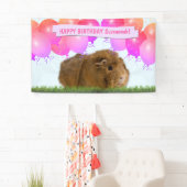 Pink Happy Birthday Balloons Ingwer Guinea Pig Ba Banner (Insitu)