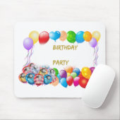 Pink Happy Birthday Balloons Mousepad (Mit Mouse)