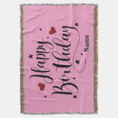 Pink Happy Birthday Decke (Vorderseite Vertikal)