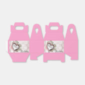 Pink Happy Birthday Favor Box Blumenherz Design Geschenkschachtel (Ungefaltet)