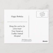 Pink Happy Birthday Hund Postcard Postkarte (Rückseite)