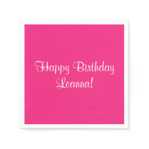 Pink Happy Birthday (Name) Leanna