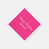 Pink Happy Birthday (Name) Leanna Serviette (Ecke)