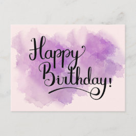 Pink Happy Birthday Post Card Postkarte