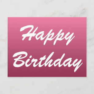 Pink Happy Birthday Postcard Postkarte