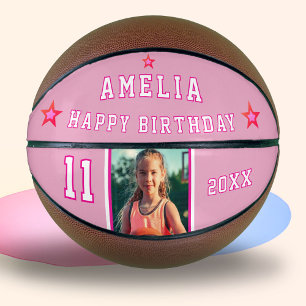 Pink Happy Birthday Stars Spieler Foto  Basketball