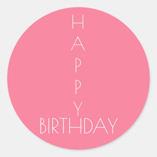 Pink Happy Birthday Sticker (Vorderseite)