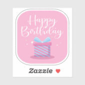 Pink Happy Birthday Sticker (Blatt)