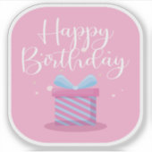 Pink Happy Birthday Sticker (Vorderseite)