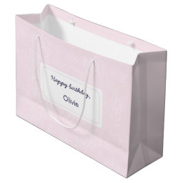 Pink Happy Birthday Wildblumen Muster Große Geschenktüte