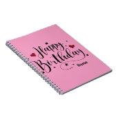 Pink Happy Birthday Zitat Notizblock (Rechte Seite)