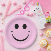 Pink Happy Face Birthday Niedlich Paper Teller (Party)