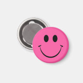 Pink Happy Face Magnet (Vorderseite/Rückseite)