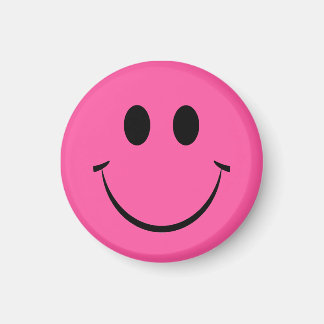 Pink Happy Face Magnet