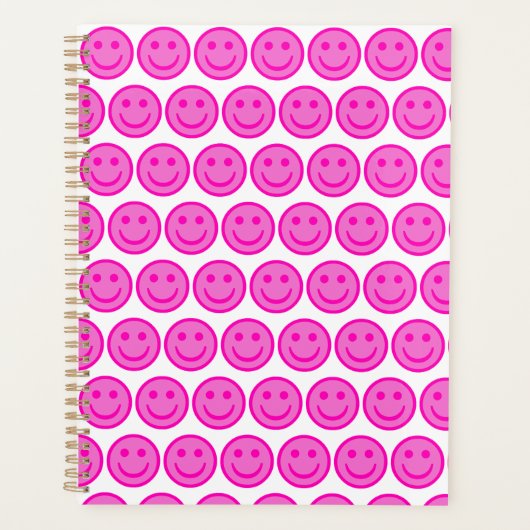 Pink Happy Face Planner Planer (Vorderseite)