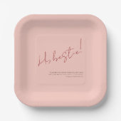 Pink Happy Galentine Minimalistisch Moderne Bestie Pappteller (Vorderseite)