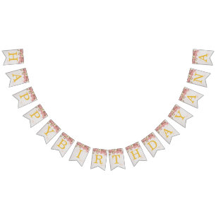 Pink Happy Geburtstag 3 Buchstabe Name Orchids Gir Wimpelkette